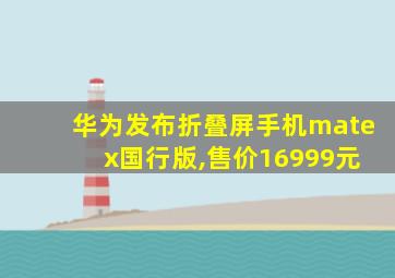 华为发布折叠屏手机mate x国行版,售价16999元